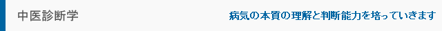 中医診断学講座 病気の本質の理解と判断能力を培っていきます